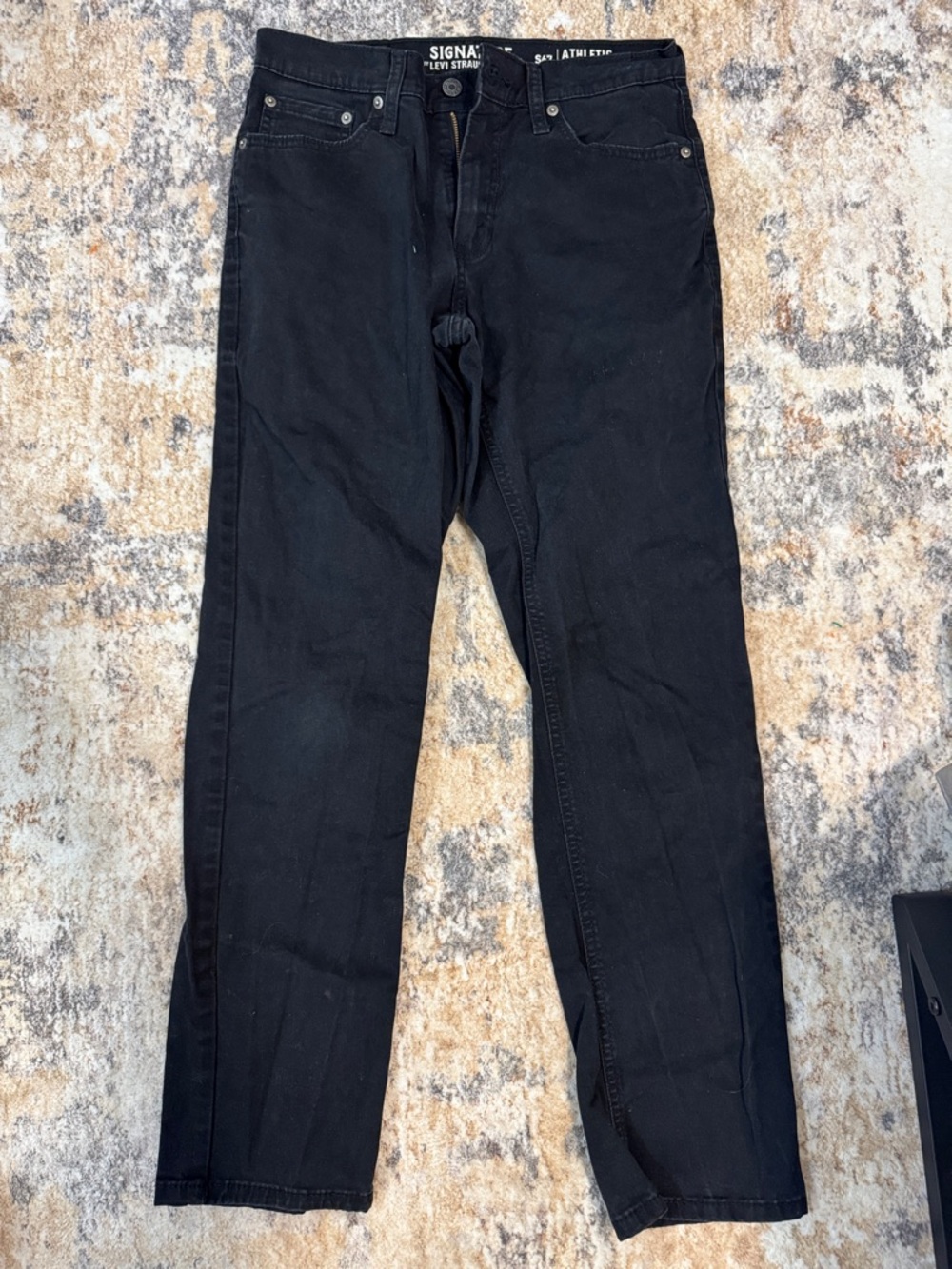 Signature by Levi Strauss Black Athletic Jeans - Straight Fit